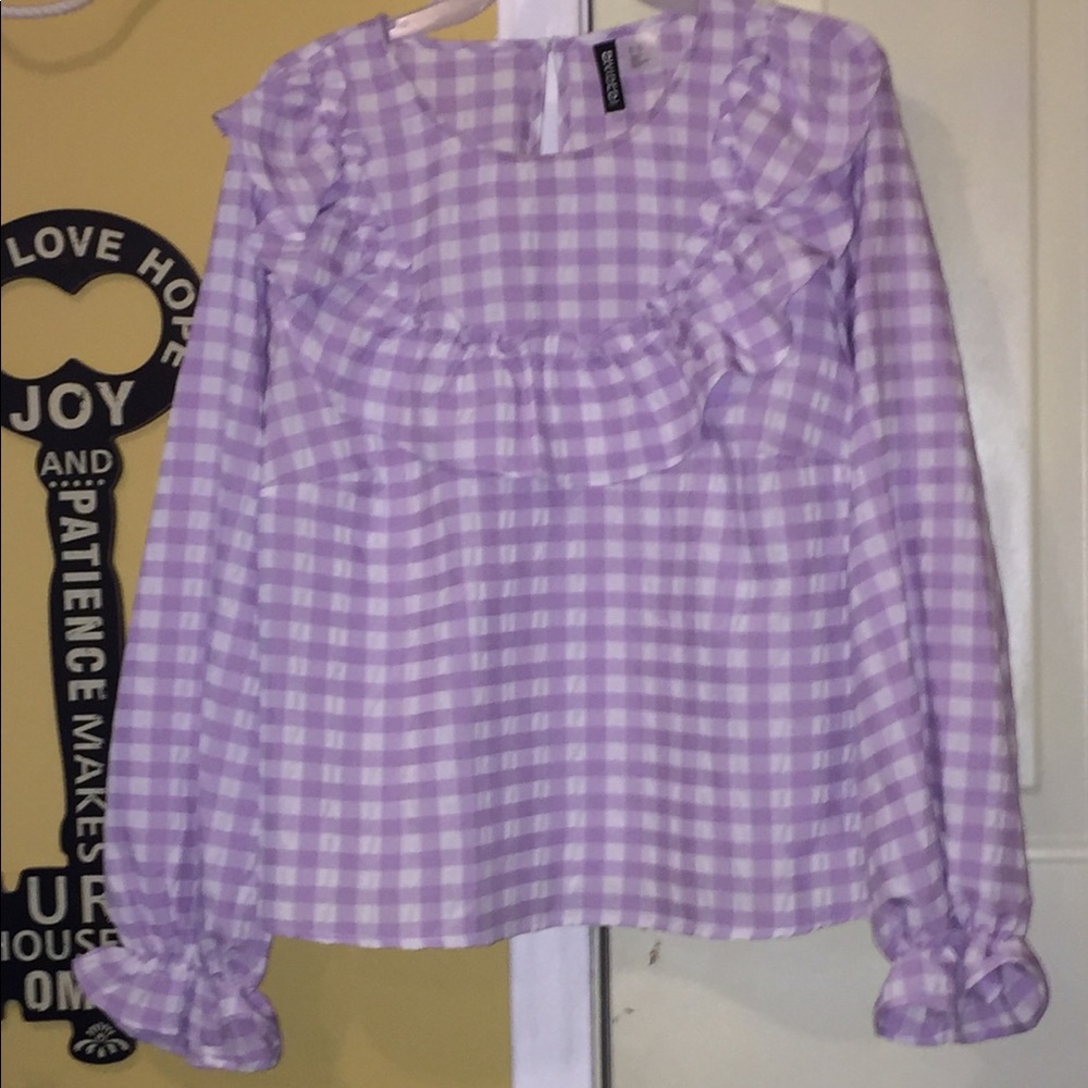 H&M Pretty Purple Ruffled Blouse